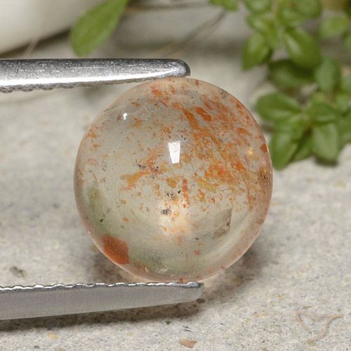 Pietra solare Arancio tigre chiaro naturale da 1.75 ct, Rotondo, Traslucido