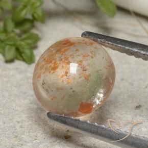 Pietra solare Arancio tigre chiaro naturale da 1.75 ct, Rotondo, Traslucido