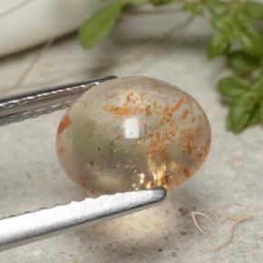 Pietra solare Arancio tigre chiaro naturale da 1.75 ct, Rotondo, Traslucido