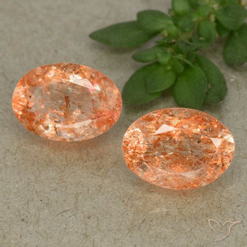 1.72ctw Naturale Arancio medio-chiaro Pietra solare, Ovale, Traslucido