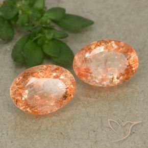 Gemme di Pietra solare Arancio medio-chiaro naturale da 1.72 ct, Ovale, Traslucido