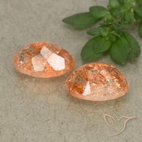 Gemme di Pietra solare Arancio medio-chiaro naturale da 1.72 ct, Ovale, Traslucido
