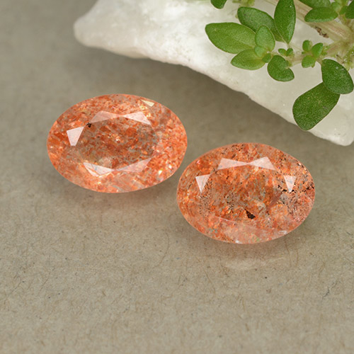 Gemme di Pietra solare Arancione rossastra naturale da 1.72 ct, Taglio ovale, Traslucido