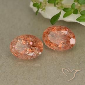 Gemme di Pietra solare Arancio Medio naturale da 1.61 ct, Ovale, Traslucido