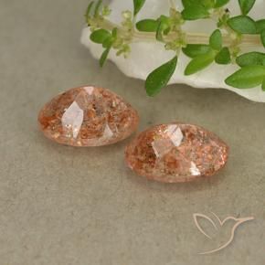 Gemme di Pietra solare Arancio Medio naturale da 1.61 ct, Ovale, Traslucido