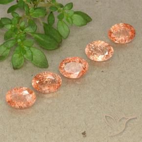 Gemme di Pietra solare zenzero arancia naturale da 3.60 ct, Taglio ovale, Traslucido