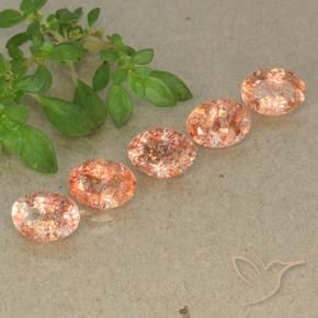 Gemme di Pietra solare Arancio medio-chiaro naturale da 4.18 ct, Ovale, Traslucido