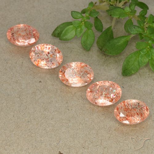 3.50ctw Naturale Arancio tigre chiaro Pietra solare, Ovale, Traslucido