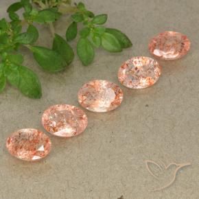 Gemme di Pietra solare Arancio tigre chiaro naturale da 3.50 ct, Ovale, Traslucido