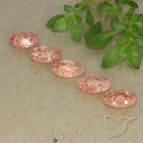 Gemme di Pietra solare Arancio tigre chiaro naturale da 3.50 ct, Ovale, Traslucido