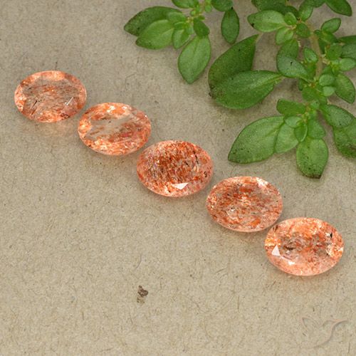 3.24ctw Naturale Arancio medio-chiaro Pietra solare, Ovale, Traslucido
