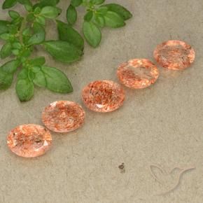 Gemme di Pietra solare Arancio medio-chiaro naturale da 3.24 ct, Ovale, Traslucido