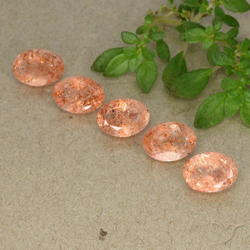 3.72ctw Naturale Arancio medio-chiaro Pietra solare, Ovale, Traslucido