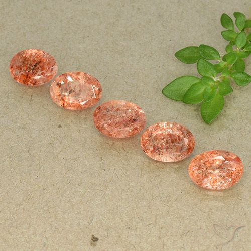 3.73ctw Naturale Arancio medio-chiaro Pietra solare, Ovale, Traslucido