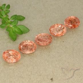 Gemme di Pietra solare Arancio medio-chiaro naturale da 3.73 ct, Ovale, Traslucido