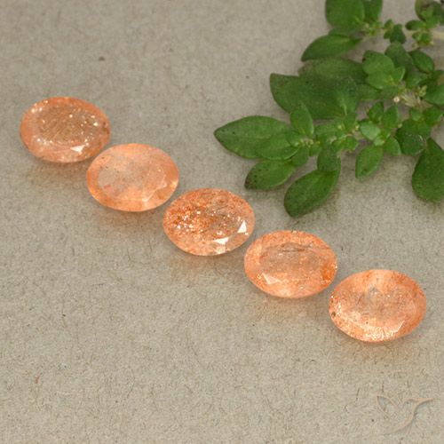 3.75ctw Naturale Arancio medio-chiaro Pietra solare, Ovale, Traslucido