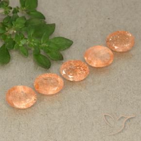 Gemme di Pietra solare Arancio medio-chiaro naturale da 3.75 ct, Ovale, Traslucido