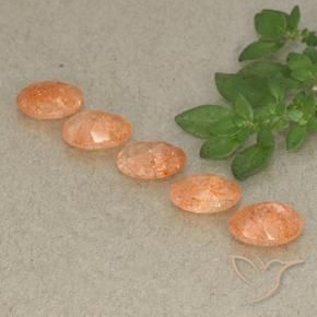 Gemme di Pietra solare Arancio medio-chiaro naturale da 3.75 ct, Ovale, Traslucido