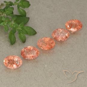Gemme di Pietra solare Arancio Medio naturale da 4.00 ct, Ovale, Traslucido