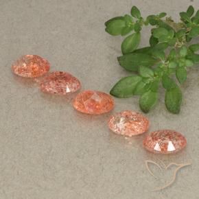 Gemme di Pietra solare Arancio Medio naturale da 4.00 ct, Ovale, Traslucido