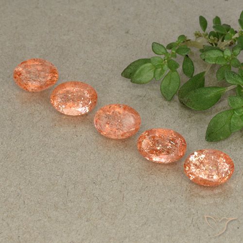 4.31ctw Naturale Arancio Medio Pietra solare, Ovale, Traslucido