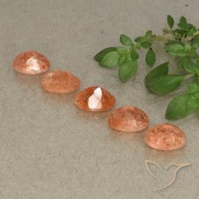 Gemme di Pietra solare Arancio Medio naturale da 4.31 ct, Ovale, Traslucido