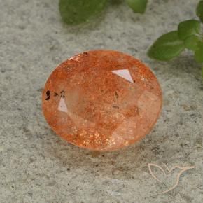Pietra solare Arancio Medio naturale da 4.42 ct, Ovale, Traslucido