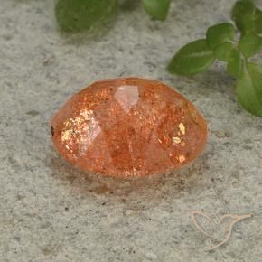 Pietra solare Arancio Medio naturale da 4.42 ct, Ovale, Traslucido