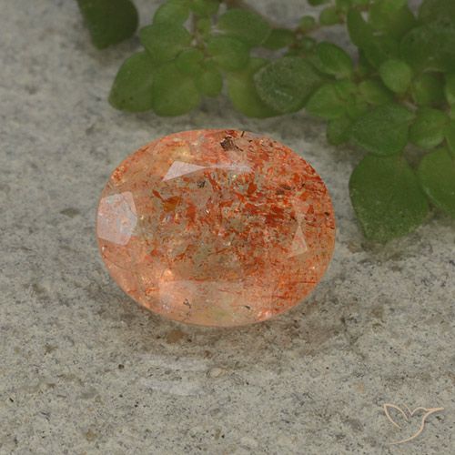 4.28ct Naturale Arancione rossastra Pietra solare, Ovale, Traslucido