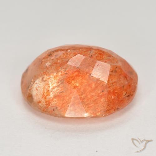 Pietra del sole naturale arancione da 4,51 ct, taglio ovale, traslucido