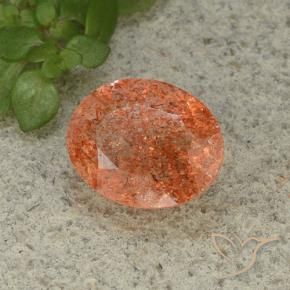 Pietra solare Arancio Medio naturale da 3.62 ct, Ovale, Traslucido