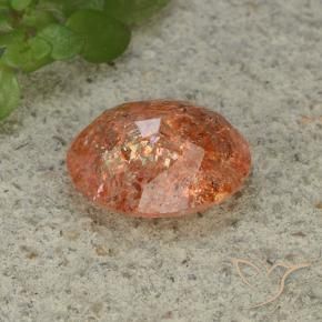 Pietra solare Arancio Medio naturale da 3.62 ct, Ovale, Traslucido