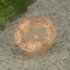 Pietra solare Arancio Pesca Chiaro naturale da 4.98 ct, Ovale, Traslucido