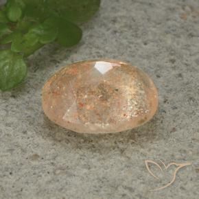 Pietra solare Arancio Pesca Chiaro naturale da 4.98 ct, Ovale, Traslucido