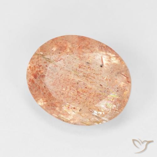 Pietra solare Medium Light-Orange naturale da 4.69 ct, Ovale, Traslucido
