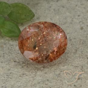 Pietra solare Arancio caldo naturale da 4.09 ct, Ovale, Traslucido