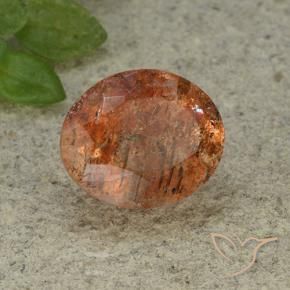Pietra solare Arancio Medio naturale da 4.33 ct, Ovale, Traslucido