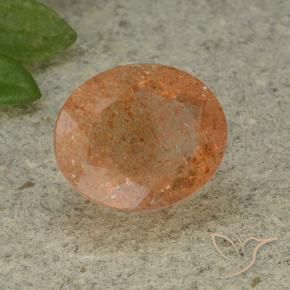 Pietra solare Arancio caldo naturale da 5.32 ct, Ovale, Traslucido