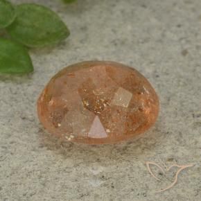 Pietra solare Arancio caldo naturale da 5.32 ct, Ovale, Traslucido