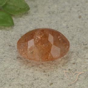 Pietra solare Arancione rossastra naturale da 4.34 ct, Ovale, Traslucido
