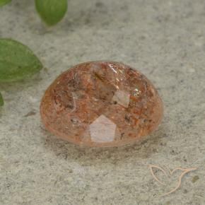 Pietra solare Arancio Medio naturale da 4.87 ct, Ovale, Traslucido