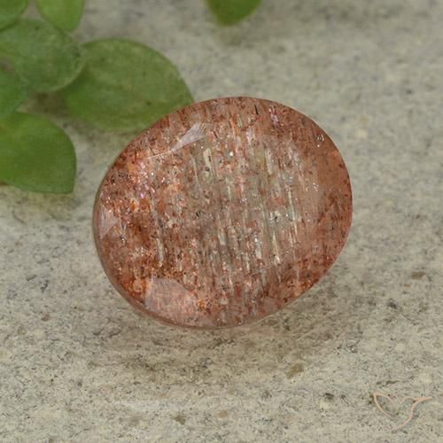 Pietra solare Arancio Medio naturale da 5.46 ct, Ovale, Traslucido