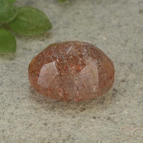 Pietra solare Arancio Medio naturale da 5.46 ct, Ovale, Traslucido