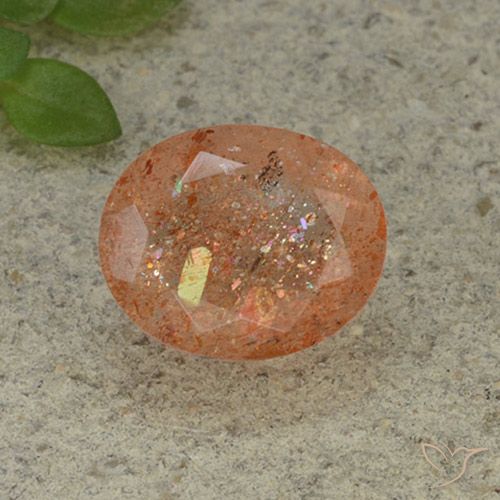 4.90ct Naturale Arancio caldo Pietra solare, Ovale, Traslucido