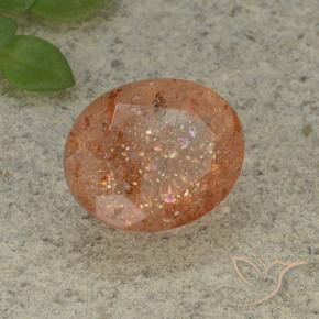 Pietra solare Arancio caldo naturale da 4.90 ct, Ovale, Traslucido