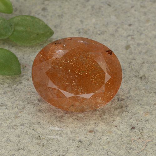 5.04ct Naturale Arancio caldo Pietra solare, Ovale, Traslucido