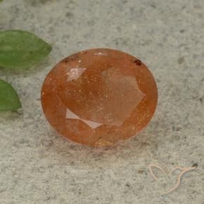Pietra solare Arancio caldo naturale da 5.04 ct, Ovale, Traslucido