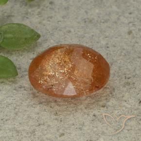 Pietra solare Arancio caldo naturale da 5.04 ct, Ovale, Traslucido