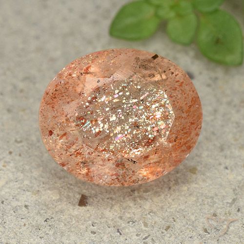 5.04ct Naturale Arancione chiaro Pietra solare, Ovale, Traslucido