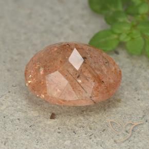 Pietra solare Arancione chiaro naturale da 5.04 ct, Ovale, Traslucido